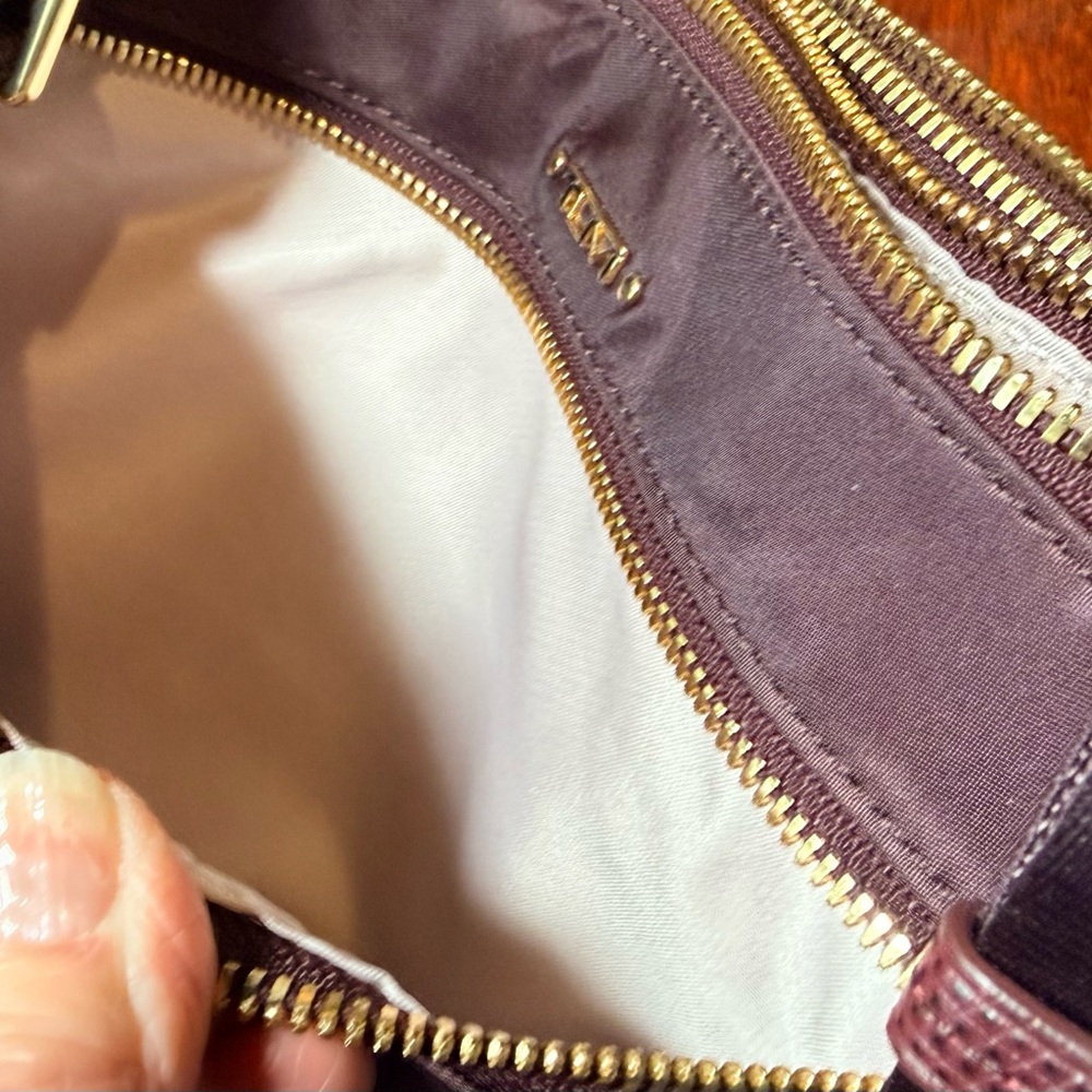 Tumi Plum Tia Voyager Crossbody Bag with Gold Accents - Picture 7 of 7